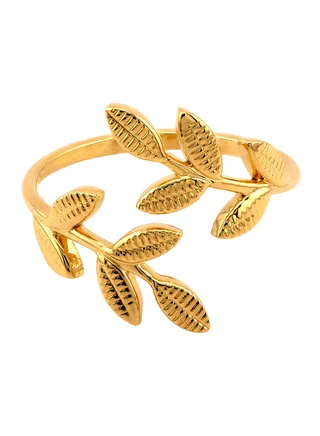Twin Leaves 18K Gold Ring 