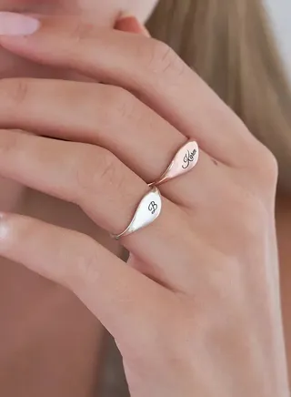 Silver 925 Personalized Custom Engraved Signet Ring 