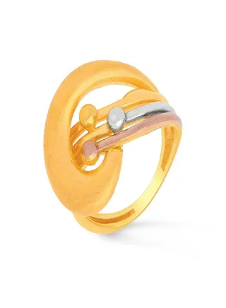 22 Carat 916 Purity Three Tone Gold Ring RG3463299T16 For Women 