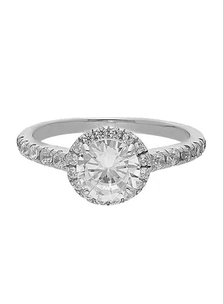 925 Italian Silver Round Solitaire Ring 