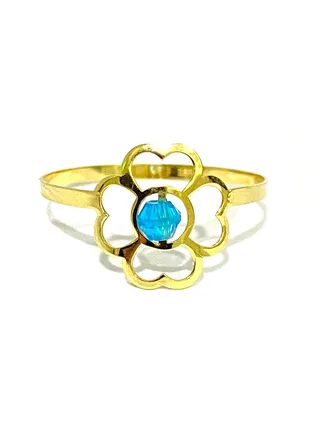 18K Pure Gold Elegant Flower Design Ring Size 5 