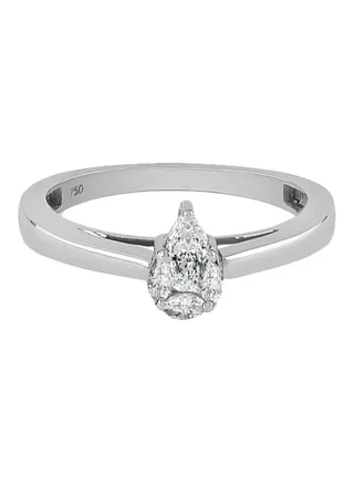0.27 Ct Diamond Studded 18 Karat Ring White Gold 