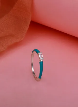 Blue Band Love In 925 Sterling Silver 
