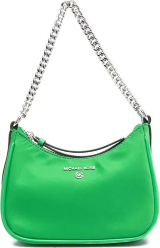 Green Jet Set Shoulder Bag With Chain Link In Nylon Woman
