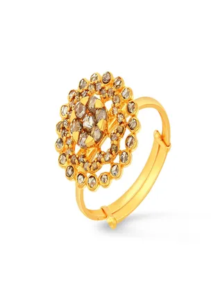 22 Carat 916 Purity Yellow Gold Uncut Diamond Ring EGNPRE504RN1Y13 For Women 