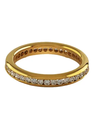 18K Yellow Gold Diamond Studded Ring 