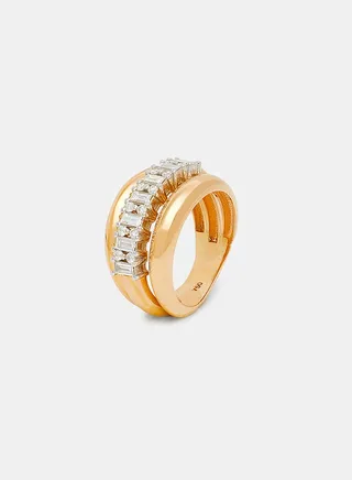 18Kt Rose Gold Ring Studded with Natural Diamonds 