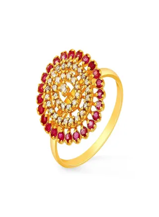 22 Carat 916 Purity Yellow Gold Uncut Diamond Ring EGNPRE001RN5Y15 For Women 