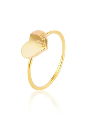 18k Gold Heart shape Gold Ring 