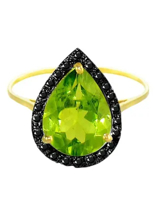 18 Karat Gold And Diamonds Peridot Cocktail Ring 