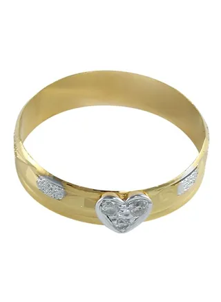 10K Gold Diamond Heart Band Ring 
