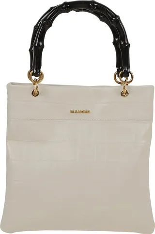 Jil Sander Logo Plaque Embossed Tote Bag