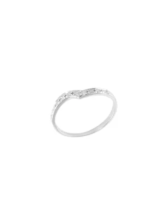 18K Gold 0.10Cts Genuine Diamonds Twisted Eternity Band Ring 