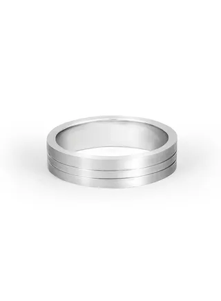 Two Lines Carve Women Wedding Ring 