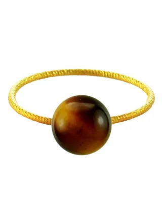 18K Gold Tiger Eye Ring 