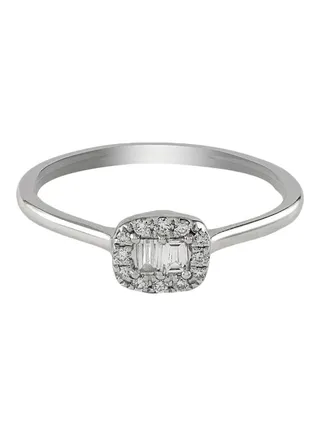 18 Karat White Gold 0.16Ct Diamond Studded Ring 