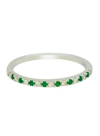 Capri Gold Emerald Diamond Pave Ring in 18K Rose Gold, 9 US 
