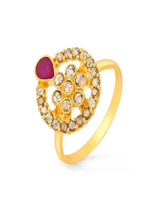 22 Carat 916 Purity Yellow Gold Uncut Diamond Ring EGNREG653RN1Y14 For Women 