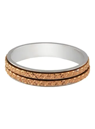 18 Karat White With Rose Gold Two Tone Wedding Ring 