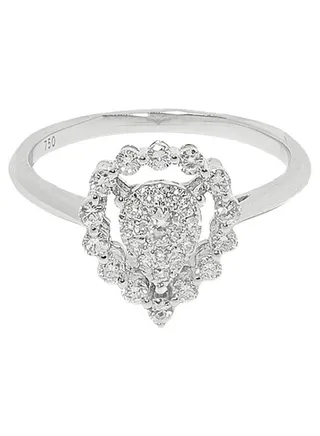 18K White Gold Diamond Studded Ring 