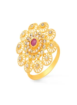 22 Carat 916 Purity Yellow Gold Uncut Diamond Ring EGNREG556RN1Y12 For Women 