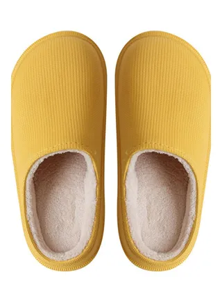 Winter Thick-Sole Waterproof Slippers Yellow 
