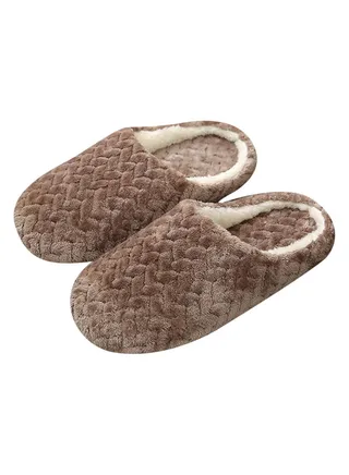 Casual Winter Slip-on Lounge Shoes Coffee 