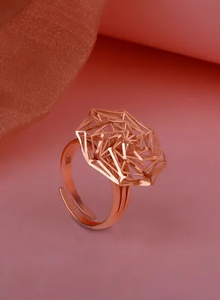 925 Sterling Silver Ring in Rose Gold Color 