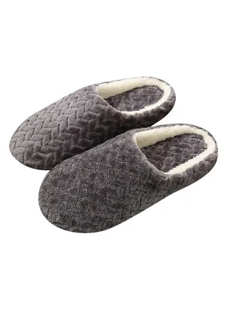 Casual Winter Slip-on Lounge Shoes Grey 