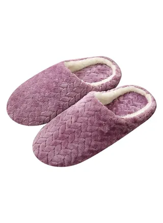 Casual Winter Slip-on Lounge Shoes Purple 