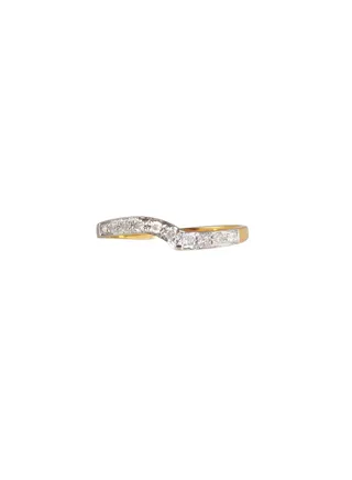 18K And Yellow Gold 0.10Cts Genuine Diamonds Twisted Eternity Band Ring 