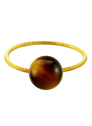18K Gold Tiger Eye Ring 