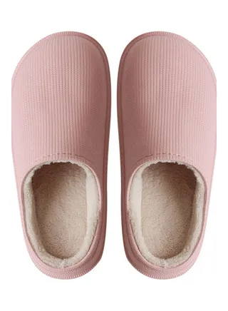 Waterproof Winter Thick-Sole Slippers Pink 