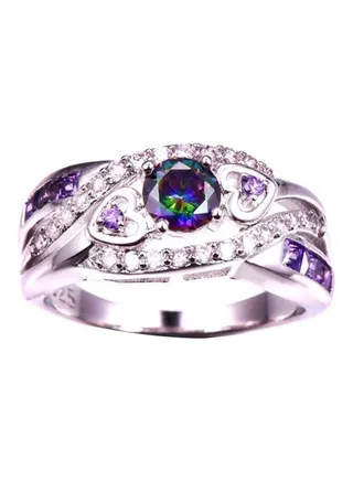 925 Sterling Silver Stone Studded Wedding Ring 