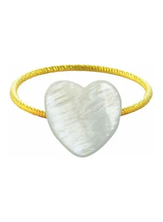 10 karat Gold Heart Shape Mother Of Pearl Ring 
