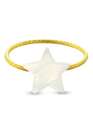 10k Gold Star Shape Mother Of Pearl Ring 