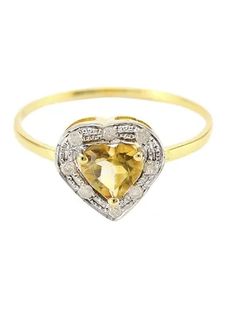 18 Karat Gold Diamonds And Citrine Ring 
