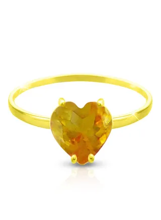 18 Karat Solid Yellow Gold Citrine Ring 