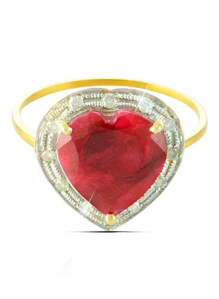 18K Gold Genuine Diamonds Ring 0.13 Carat 