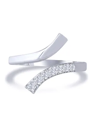 18 Karat Italian White Gold 0.24ct Diamond Ring 