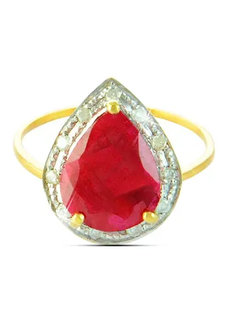 18K Gold Genuine Diamonds Ring 0.12 Carat 
