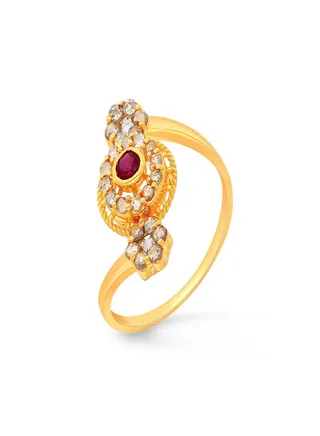 22 Carat 916 Purity Yellow Gold Uncut Diamond Ring EGNPRE220RN1Y12 For Women 