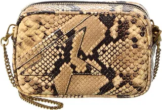 Golden Goose Star Mini Snake-Embossed Leather Crossbody