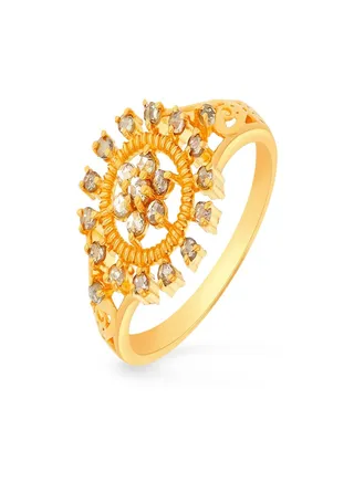 22 Carat 916 Purity Yellow Gold Uncut Diamond Ring EGNPRE457RN1Y13 For Women 