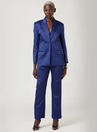 Blue Three Piece Suit set with Vest and pants 