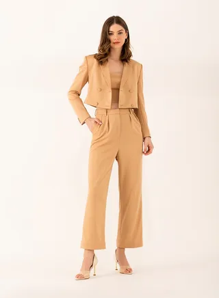 Dahlia Three Piece Suit Set With Pants and Tube Top 