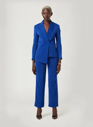 Cobalt Two-piece Suit Set with pants 