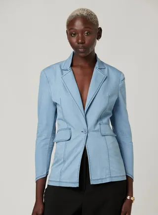 Denim Blue Fitted blazer 