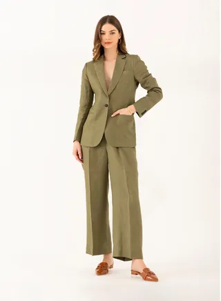 Aurora Two Piece Linen Suit Set With pants 