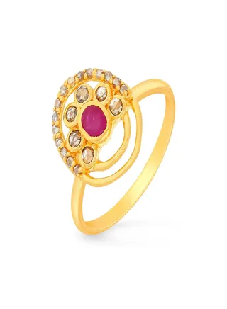 22 Carat 916 Purity Yellow Gold Uncut Diamond Ring EGNREG585RN1Y13 For Women 